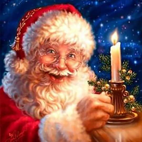Sparkly Selections Santa with Candle Diamond Painting Kit, Round Diamonds